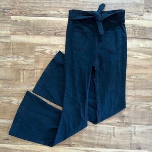 Urban Outfitters BDG Black Tie Waist High Rise Flare Leg Pants size 25